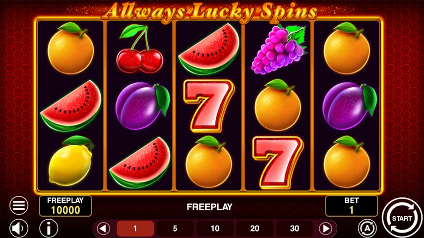 Official Allways Lucky Spins 5x3 gameplay screen